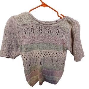 Country craft silk and angora blend mixed knit sweater size large